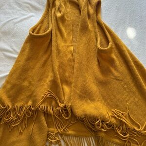 Mustard Yellow Fringe Sweater Vest